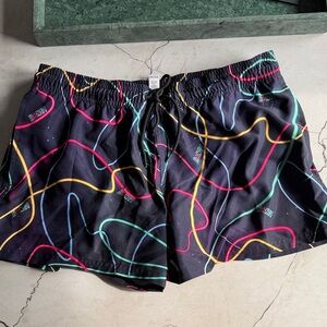 Vibrant Neon Patterned Swim Trunks